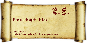 Mauszkopf Ete névjegykártya